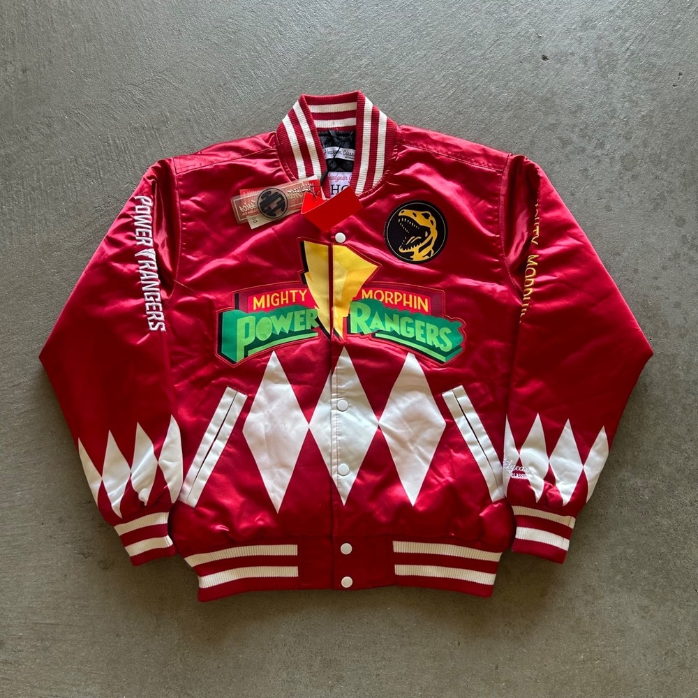 BRAND NEW Headgear Classics Power Rangers Jacket Size Small Red Satin Bomber NWT
